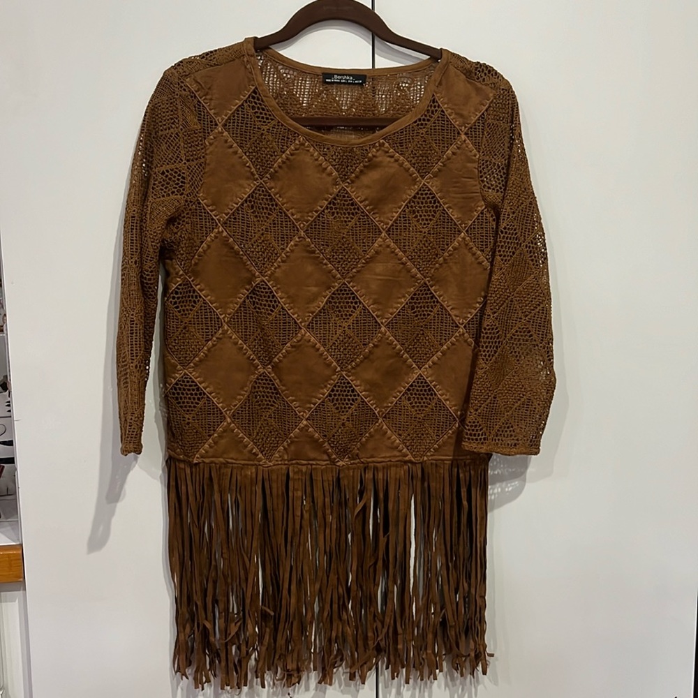 Tan/suede tunic